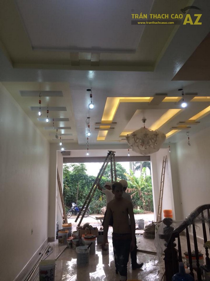 Thi công trần thạch cao nhà ống cho nhà anh Vững, Đông Anh, Hà Nội