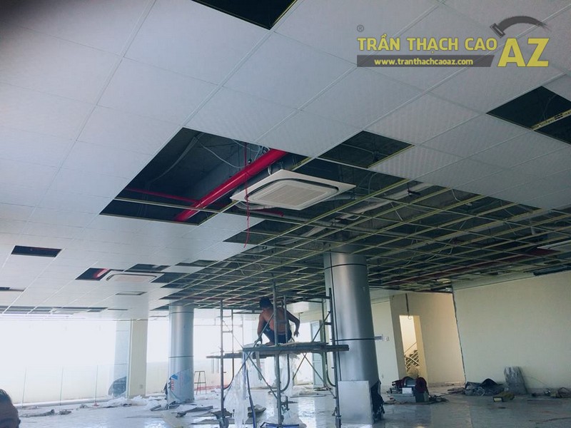 Thi công trần thạch cao cho văn phòng công ty Kobzu, Sóc sơn, Hà Nội