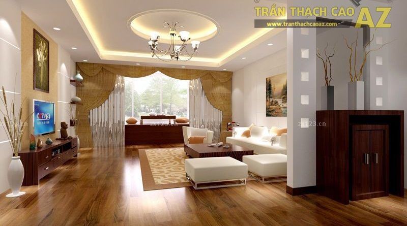 Trần thạch cao phòng khách hiện đại cho không gian nhỏ