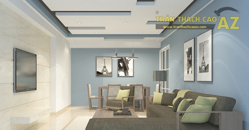 Đơn giản tinh tế cũng là phong cách thiết kế trần thạch cao phòng khách được yêu thích 2019 