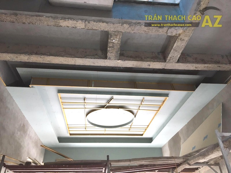 Thi công trần thạch cao phòng khách giật cấp tại Đồng Văn, Duy Tiên, Hà Nam - 02