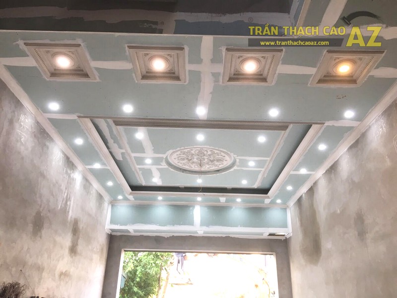 Thi công trần thạch cao phòng khách giật cấp tại Đồng Văn, Duy Tiên, Hà Nam - 04