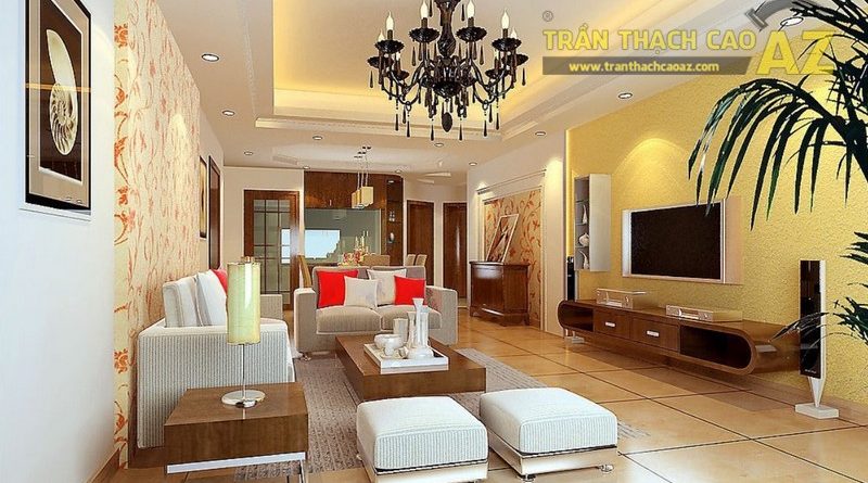 Trần thạch cao giật cấp hở cho phòng khách - Sự lựa chọn được ưa chuộng nhất