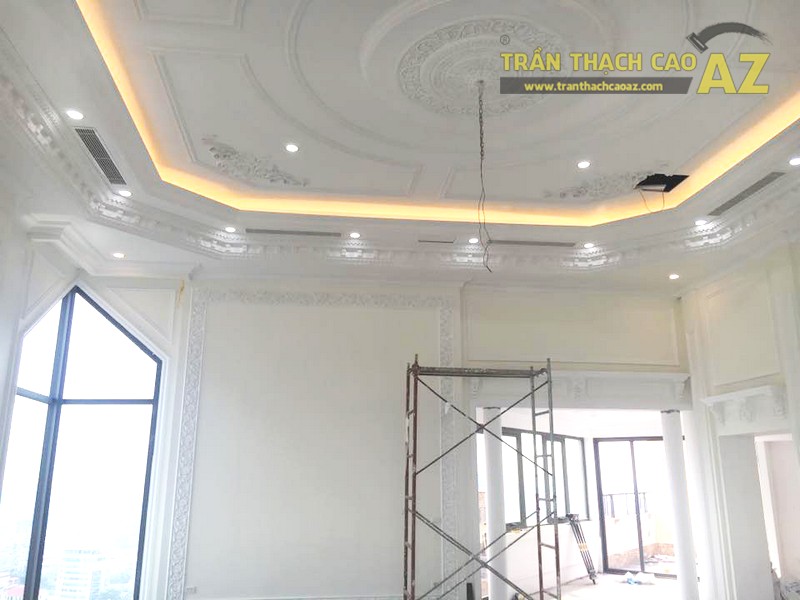Trần thạch cao chung cư đẹp được thi công bởi AZ tại nhà anh Kiện, Hà Đông, Hà Nội - 04