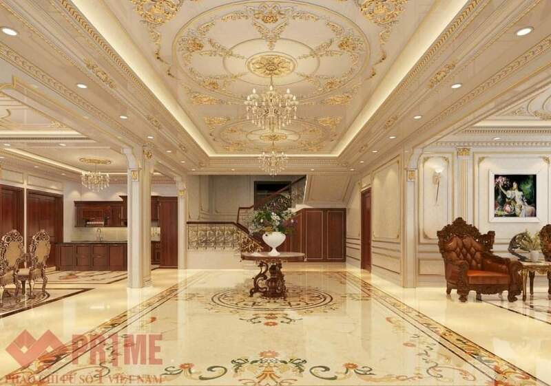 Mẫu trần thạch cao phòng khách hiện đại đẹp hút hồn gia đình Việt - 01
